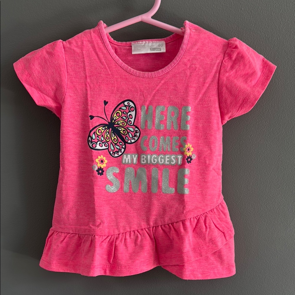 Pink Butterfly Kids Top